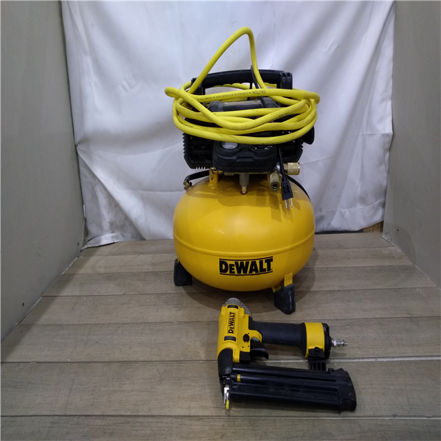 Houston Location-AS-IS-DeWalt-6 Gal. 18-Gauge Brad Nailer and Heavy-Duty Pancake Electric Air Compressor Combo Kit (1-Tool)